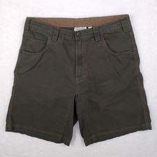 Cabela's Khaki Green Cotton Shorts Hiking Trail Outdoors 5 Pockets Men's 34