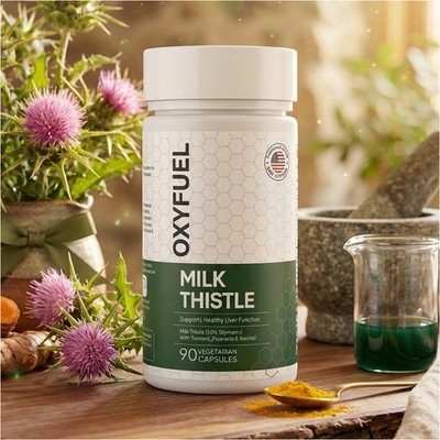OXYFUEL Milk Thistle Liver Health Vegetarian 90 Capsules 50% Silymarin