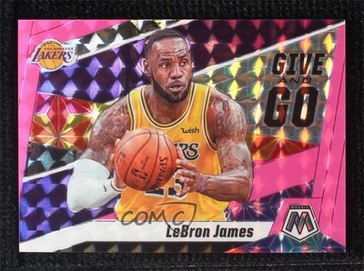 2019 Panini Mosaic Give and Go Fluorescent Pink Prizm 9/10 LeBron James #8 6ed