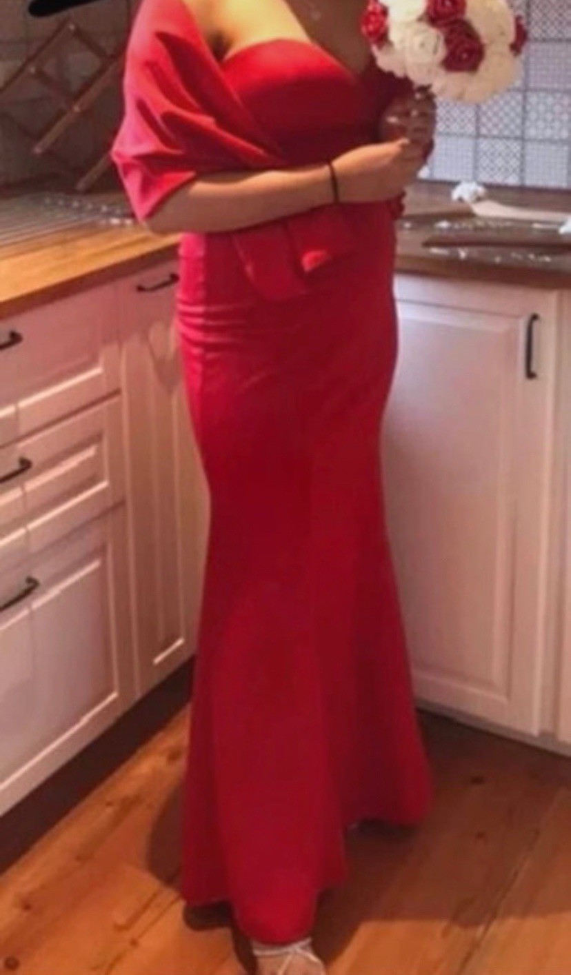 Evita London Red Corset Dress Strapless Ball Gown/Evening Dress Size 10 New