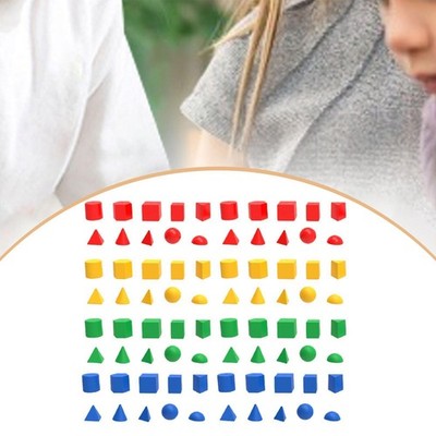 80 Stück 3D Geometrische Formen Blöcke Lernen Spielzeug Sortieren und Stapeln