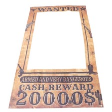 4pcs Wanted Sign Photo Booth Backdrop for Birthday Party Decor