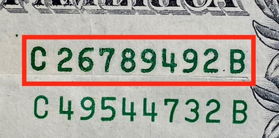 #ad Error Third Print Over Inking COMPLETE Serial Number Fancy One Dollar Bill 2021 $24.95