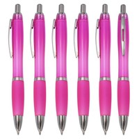 6Er Pack Kugelschreiber Mit 1,0 Mm Schwarzer Tinte FüR Retractable, Rosarot