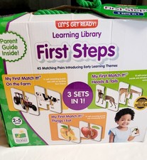 First Steps Learning Library Animals Foods Farm Match Puzzle 3 In 1 Set 45 Pairs