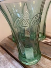 VTG Coca Cola Glass Green Libby Flared 16 oz Tumbler ( Set of 3)