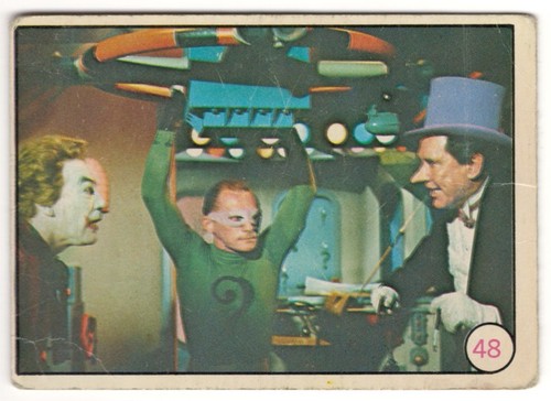 1966 OPC Batman Bat Laffs #48 The Joker, the Riddler and the Penguin — Raw