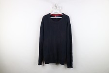 Vintage 90s Chaps Ralph Lauren Mens Large Distressed Heavy Ribbed Knit Sweater