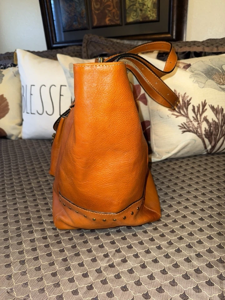 Italian Designer PRATESI FIRENZI Talamone Cognac Large Tote Shoulder Handbag - Image 3 of 4