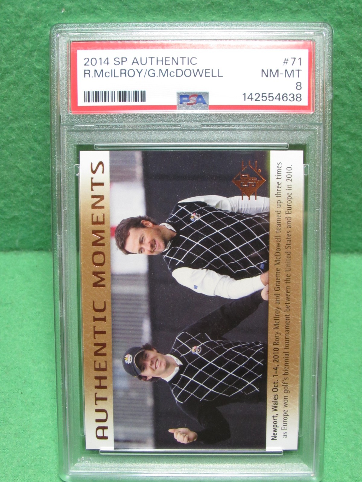 PSA 8 NM-MT - 2014 SP Authentic - Rory McIlroy # 71 Rookie Golf PGA view 3