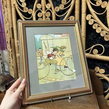 Vintage John Hassall Framed Out To Play School Print Cottage Core