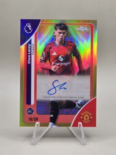 2026 Topps Chrome Premier League Shea Lacey #CA-SL Gold Auto /50 Man United RC