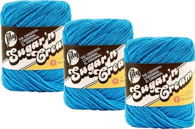 Bulk Buy: Lily Sugar 'n Cream Solids 100% Cotton Yarn (3-Pack) (Hot Blue #1742)