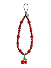 Phone Charm Beaded Wristlet Strap Universal Cell Phone Lanyard Sweet Cherries