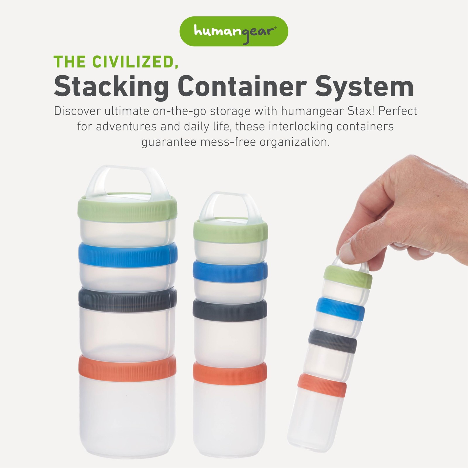 humangear STAX Stackable Containers, Medium, Spectrum 810023080282| eBay