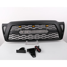 Matte Black For 2005-2011 Toyota Tacoma Bumper Grill Mesh Grille With Led Lights