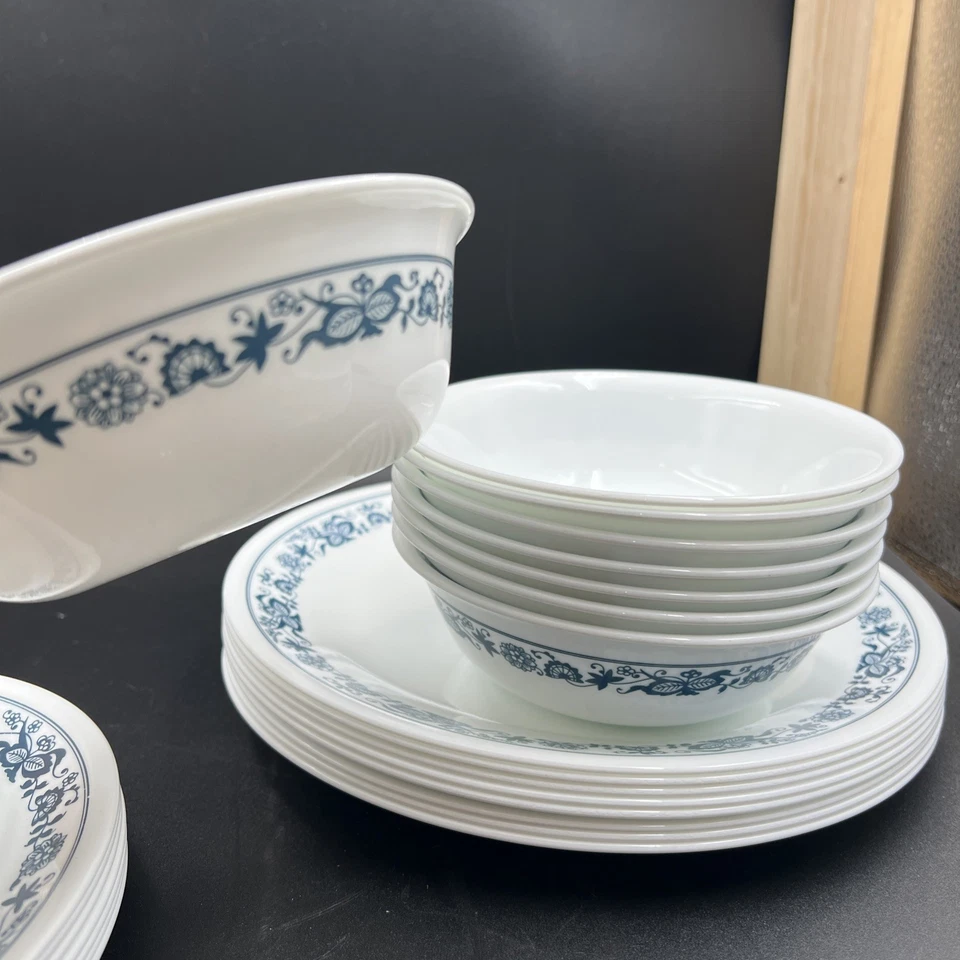 Juego de vajilla de 40 piezas Corelle Livingware By Corning Old Town Blue Onion LEER de colección Foto 4 de 4
