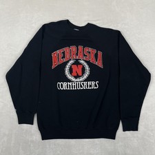 Vintage Nebraska Cornhuskers Raglan Sweatshirt Mens XL Black NCAA Tultex USA