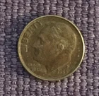 1996 P Roosevelt dime, BLACK BEAUTY, ERROR, actual coin in picture  free S/H
