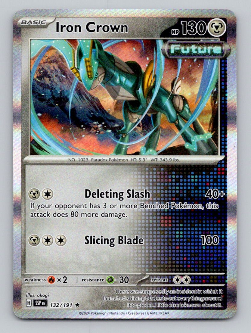 Iron Crown 132/191 Rare Surging Sparks Pokemon Holo Near Mint