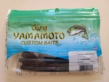 Gary Yamamoto 5" Yamasenko Custom Baits ( Black With Large Blue Flakes ) 10pk