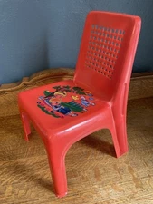 Harlin Style Vintage Plastic Red Kids Chair Nostalgia Anime Style Taiwan Seat