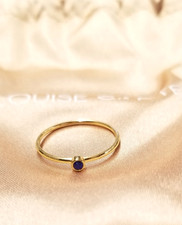 Louise Carter Dainty Blue Zircon Ring sz 7