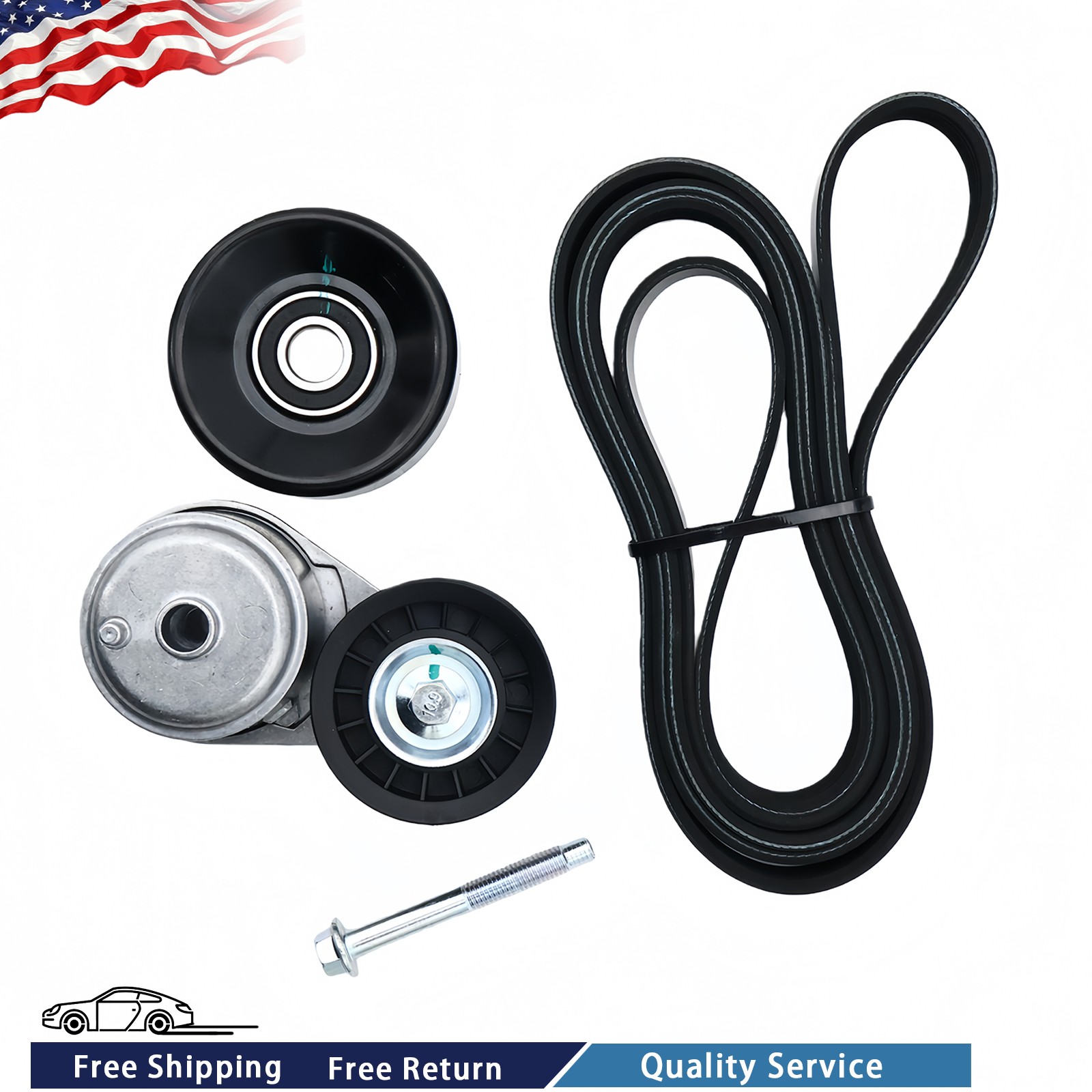 38001 For Chevy CMC C1500 2500 Serpentine Belt Tensioner Idler Pulley Kit NEW thumbnail 17