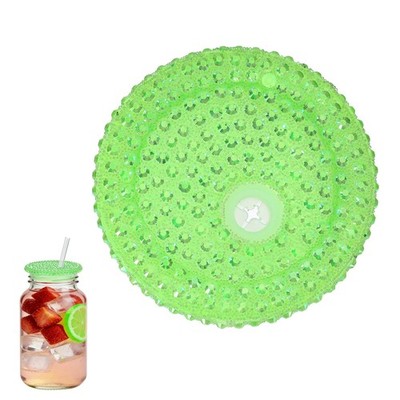 Acrylic Lids for Glass Cups for Beer Can, Fruit Green Iridescent