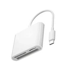 Type-C 3-Slot Memory Card Reader for SD MicroSD Cards Plug Play for Smartphone