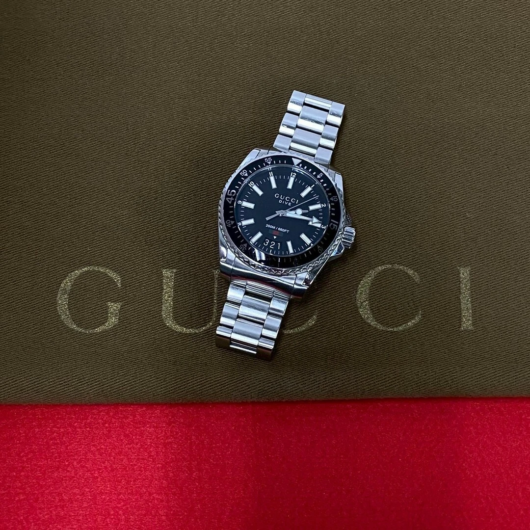 Accessoires de montre à quartz Gucci Dive en acier inoxydable pour homme Acce