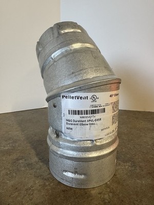 DuraVent PelletVent 3 in. 45-Degree Elbow Model# 3PVL-E45R for Pellet Stove