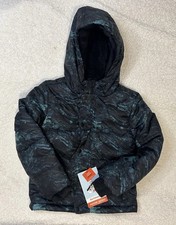 New Boys Coat Cat Jack Winter size Small 4 5 Black Royal Blue Fuzzy Snow Jacket