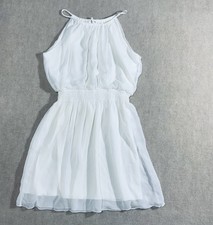 Sweet Storm White Soft Halter Dress Juniors Boho Summer Wedding Beach 