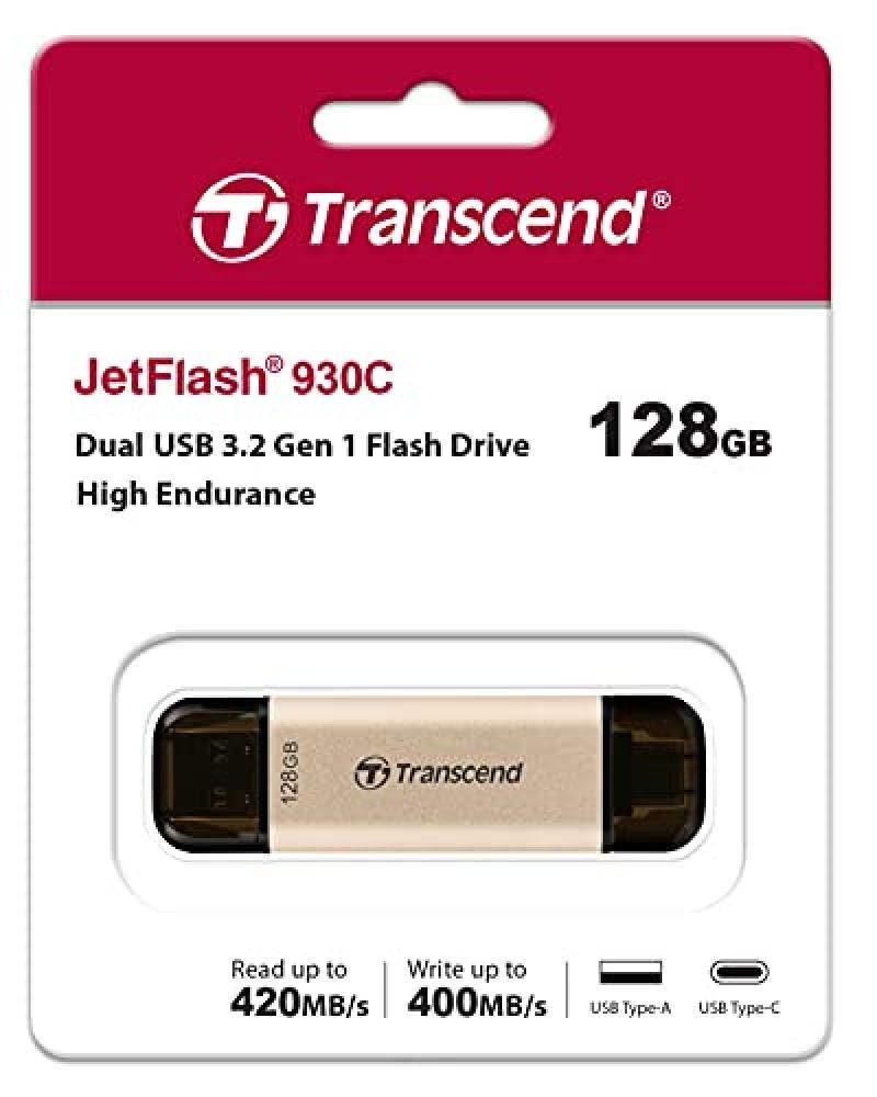 (TG. 128GB) Transcend JetFlash 930C 128 GB USB Flash Drive, USB-A 3.2 Gen 1, USB