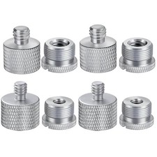8 PCS Metal Mic Stand Screw Thread Adapter 5/8 3/8 1/4 Inch Set Hardware