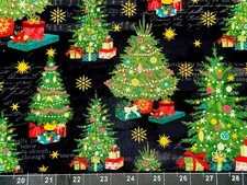 Tina Scrap 9"x21" Winter Tree Star Christmas Night Gifts Ornaments FABRIC COTTON