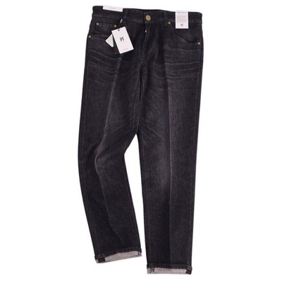 Pete Torino PT Pants Denim Jeans Black Leather Patch Bottoms Mens 31 Used MOLO-0