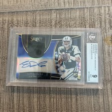 2018 Panini Select - Rookie Signature Memorabilia Sam Darnold-Blue Prizm /35