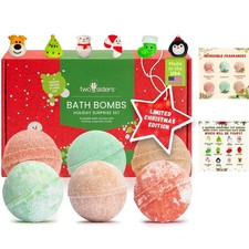 Kids' Christmas Bath Bombs with Surprises - Scented Fun for Holiday Baths