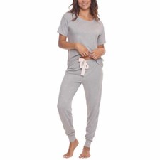 NWT Felina Women's 2 Piece Pajama Set Lounge Set Gray Stars Size L 75 H493