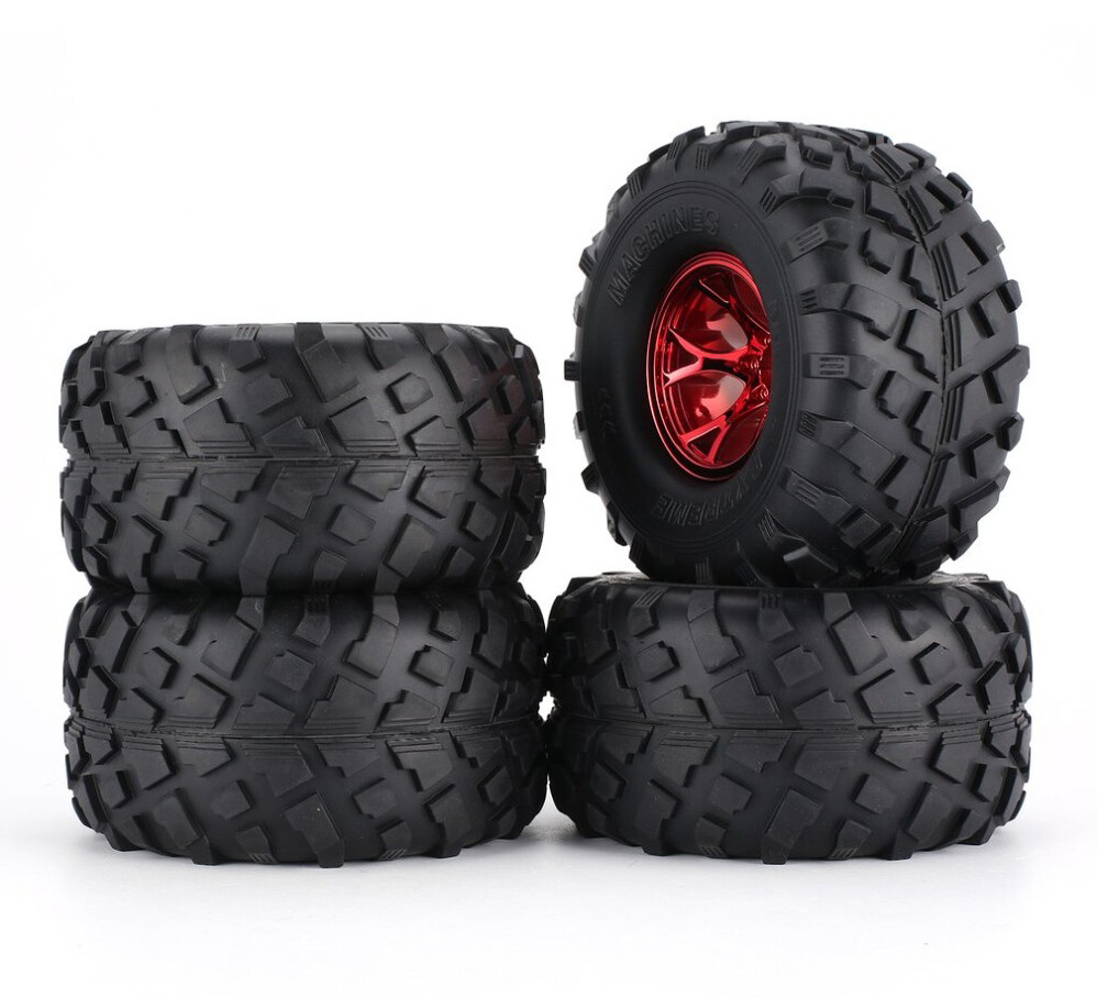 4pcs Wheels & Tires Set 1/10 Rc Monster Truck For Traxxas Stampede Grave Fazon