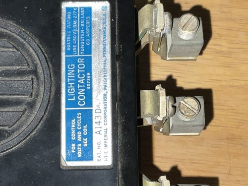 ITE A143D 3 POLE 60 AMP 277/480VAC LIGHTING CONTACTOR 120V 60CY COIL - Picture 10 of 11