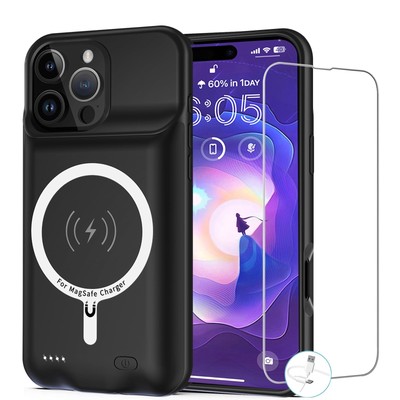 Battery Case for iPhone 16 Pro Max, [12000mAh] Enhanced Portable Protective Q...