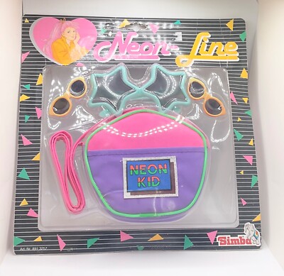 Simba ,,Neon Line ,,Neon Kid mit Zubehör,, 25x25 cm Vintage  80/90er NEU in OVP