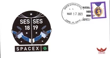 2023 SpaceX Falcon-9 SES 18 & 19 Sat Launch Cape Canaveral 17 March Spacex Patch