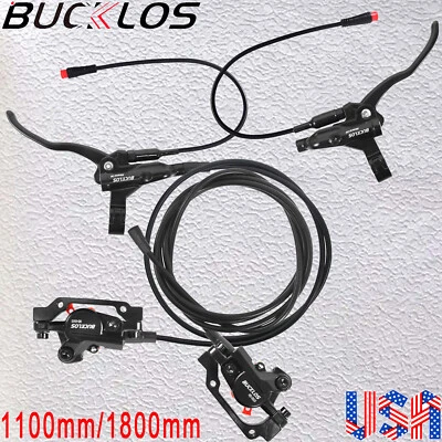 BUCKLOS Black HD-E635 E-Bike Hydraulic Brake 2-Pistons Front/Rear 1100mm/1800mm