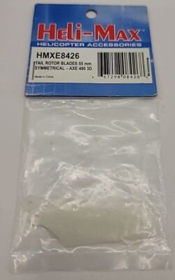 Heli Max Tail Rotor Blades 55 mm Symmetrical Axe 400 3D Rc Helicopter HMXE8426
