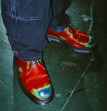 Supreme Dr. Martens 1461 3 Eye Shoe Wear Away Pack Red Leather Rub Off Mens 10.5