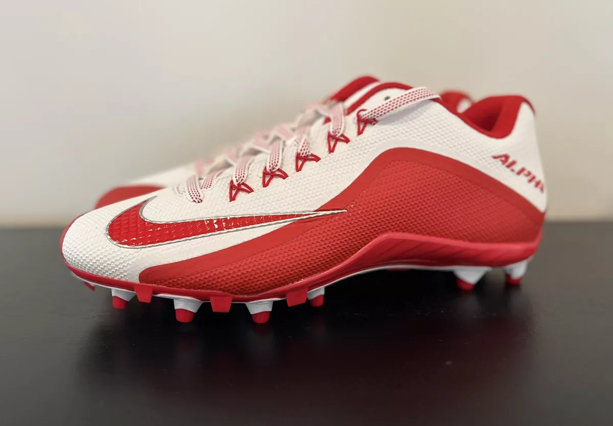 Size 9.5 Nike Alpha Pro Low 2 TD Football Cleats Red White 719930